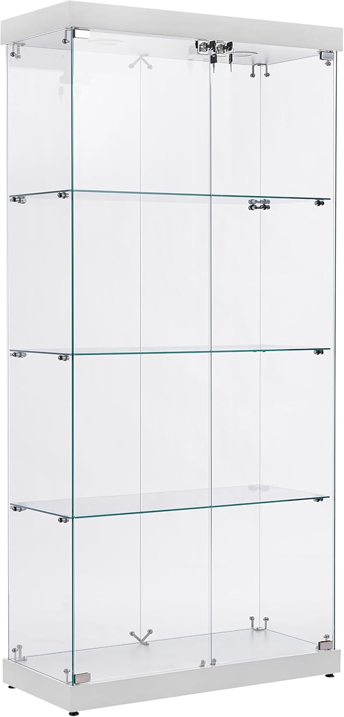 Yoluckea 4 Shelves Glass Display Cabinet - Image 9