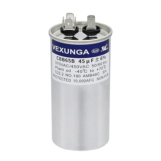 VEXUNGA 45uF 45 MFD 370VAC 440VAC 450VAC 50/60Hz CBB65 CBB65B Run Start by VEXUNGA