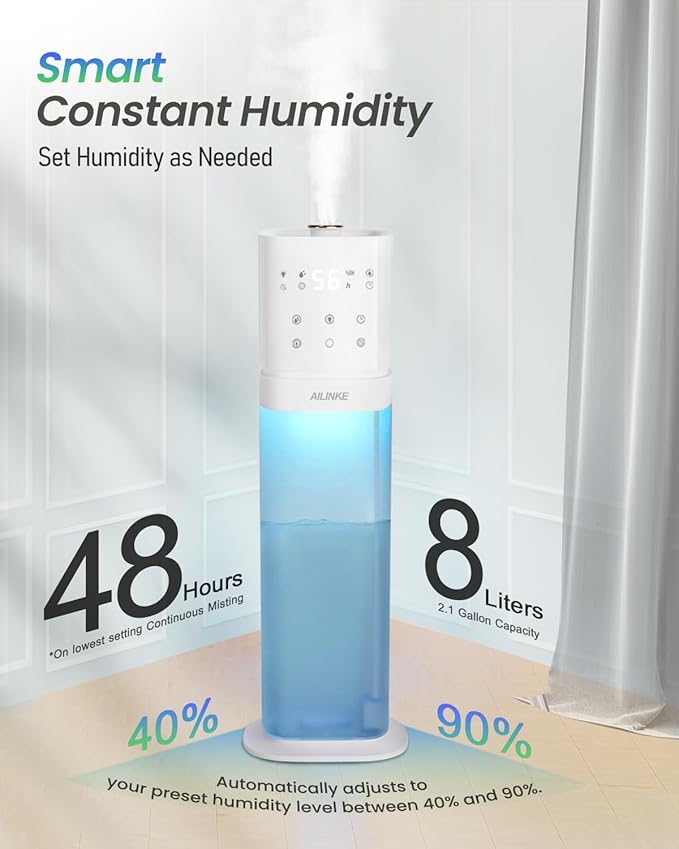 Smart Humidifier Large Room, 2.1Gal/8L Humidifiers - Image 9