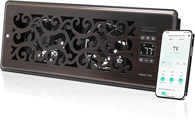 Register Booster Fan for 4" x 12" Register Holes, Quiet Vent Fan Booster by SANYCASA