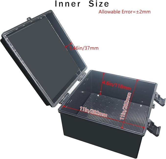 Junction Box, Hinged Black Cover IP67 Waterproof ABS Project Box - Image 3