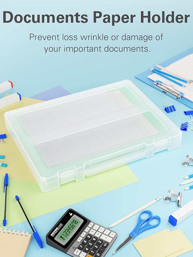 Denkee Large Paper Storage Box, 4 Pack Plastic Scrapbook Paper Storage Organizer - Image 5