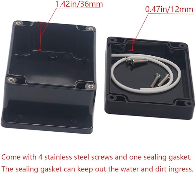 Project Box ABS Plastic Black Electrical Boxes IP65 Waterproof DIY Electronic - Image 4