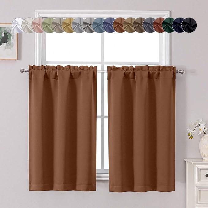 Chyhomenyc Sun Baked Short Blackout Curtains 45 Inch Length, Small Kitchen by Chyhomenyc