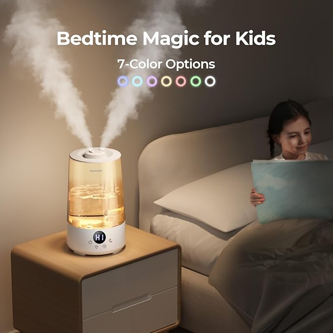 Homvana Humidifiers for Bedroom Home, 3.6 L Cool Mist Top-Fill 34H Super Long - Image 7