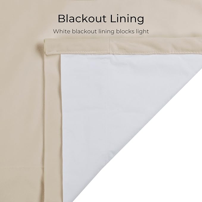TWOPAGES Luxury Velvet Curtain Pinch Pleated Beige Curtain 96 inch Long Thermal - Image 4