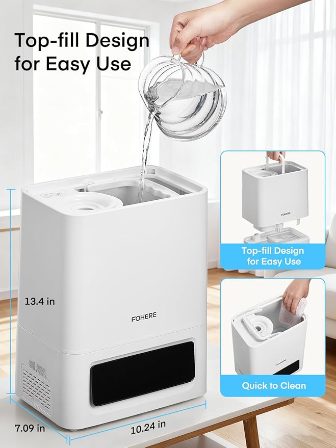 FOHERE 6L Humidifiers for Bedroom, 60H Cool Mist Humidifier for Large Room - Image 8