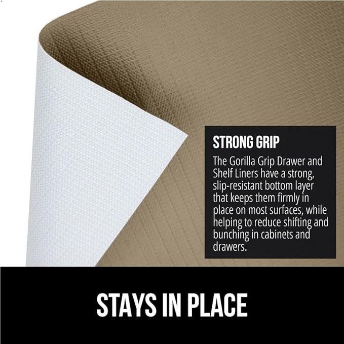 GORILLA GRIP DripGuard Shelf Liner, Non-Adhesive Drawer and Kitchen Cabinet - Image 3