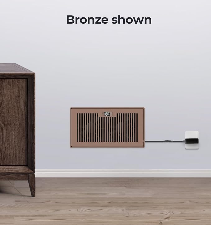 Quiet Register Booster Fan Fits 6" x 12" Register Holes, 10-Speed Smart Heating - Image 7
