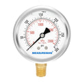 MEASUREMAN 2-1/2inch Dial Size, Glycerin Filled Pressure Gauge, 0-300psi/kpa by MEASUREMAN