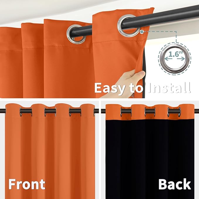 BGment Thermal Insulated 100% Blackout Curtains 90 Inch Length 2 Panels - Image 6