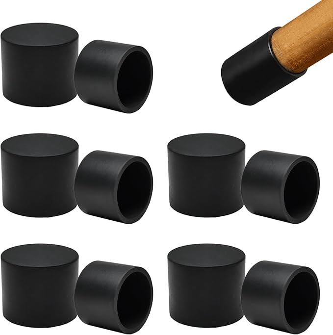 10 Pcs 1-3/16" Round Chair Leg Tips Caps, Silicone Rubber Furniture Leg Floor by BOPOREAE