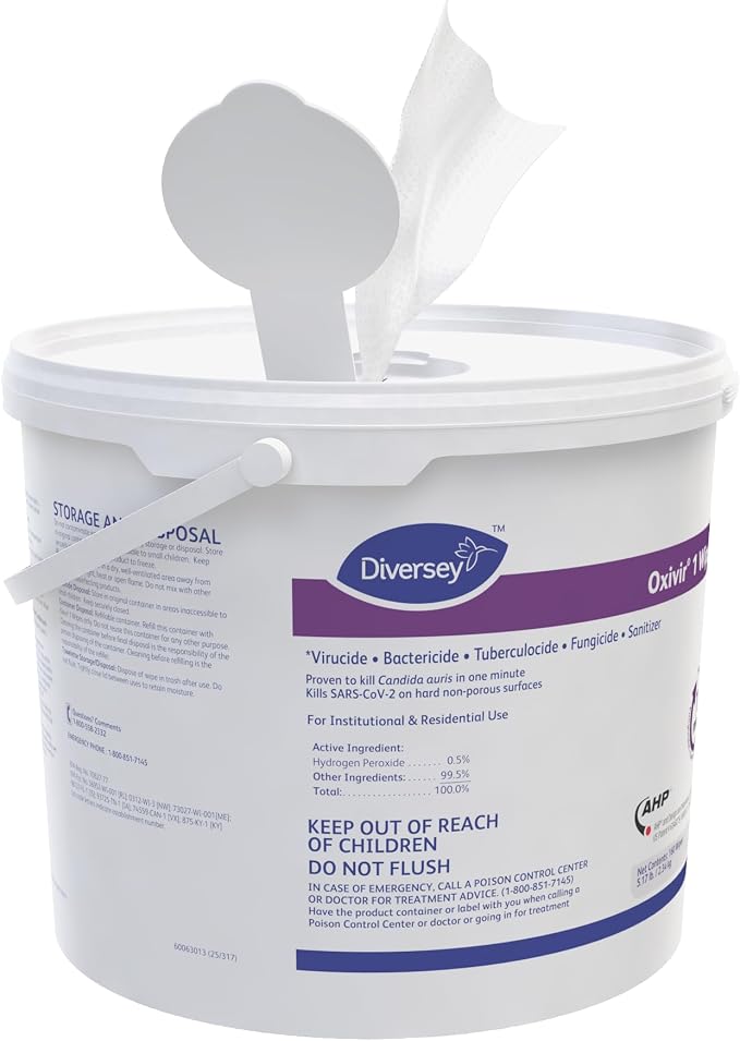 Oxivir Diversey 1 Disinfectant Wipes, AHP Hydrogen Peroxide Cleaner, XLarge - Image 3
