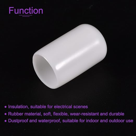 DMiotech 100 Pack 10mm ID White Screw Thread Protectors Rubber End Caps Bolt - Image 5