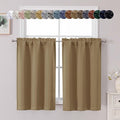 Chyhomenyc Taupe Short Blackout Curtains 45 Inch Length, Small Kitchen Curtain by Chyhomenyc