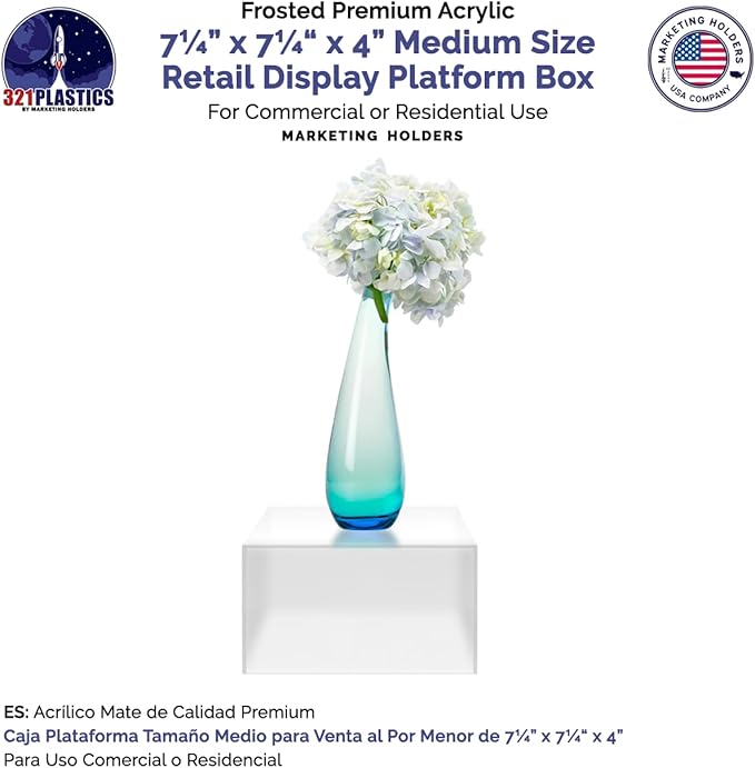 Acrylic Display Box Countertop Showcase Bin 7" x 7" x 4" Frosted Merchandise - Image 5