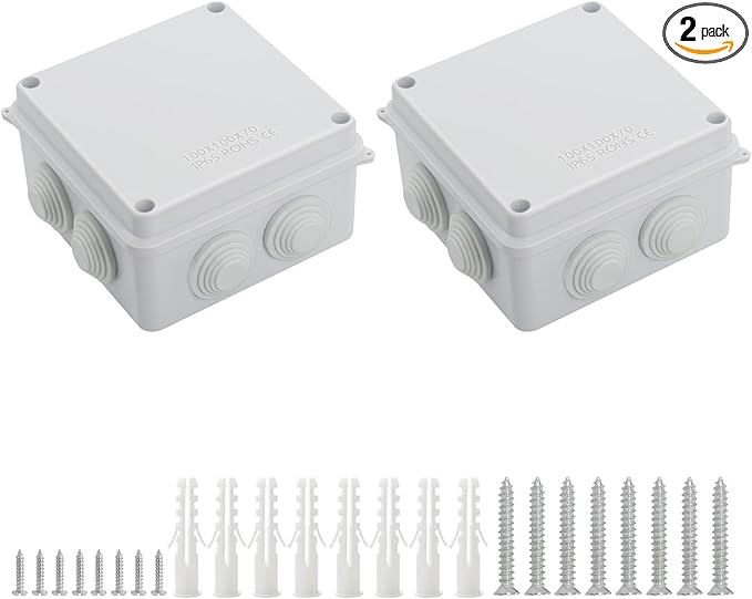 LeMotech ABS Plastic Dustproof Waterproof IP65 Junction Box Universal by LeMotech