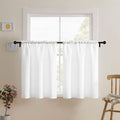 Home Queen White Waffle Bathroom Window Curtains, Water Repellent Rod Pocket by HomeQueen