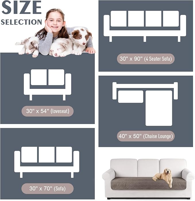 TAOCOCO 100% Waterproof Oversized Sofa Seat Covers Reversible Couch Cover - Image 6