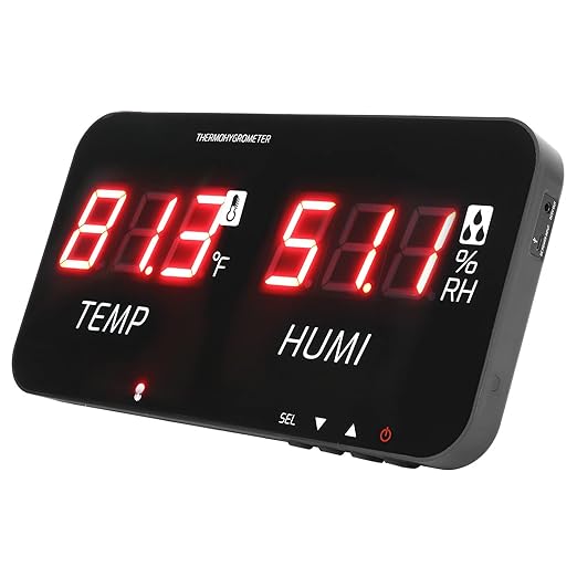 EVTSCAN 12 Inch Large Display Indoor Digital Hygrometer Thermometer, - Image 2