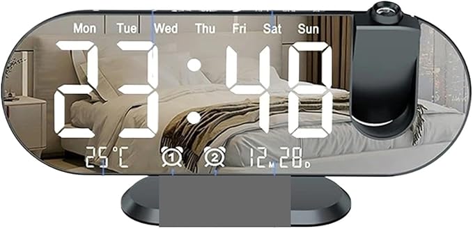 Digital Alarm Clock, Creative Electronic Projection Clock - Image 4