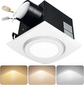 Bathroom Exhaust Fan with Light 88CFM 1.0 Sone, Quiet 28W Bath Shower Fan 3CCT by DCFAIRFAN