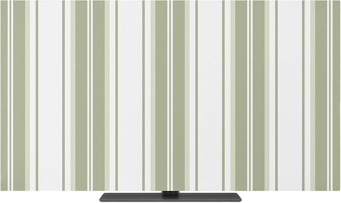 Vertical Green Stripes Indoor TV Cover, Elastic TV Screen Protector Minimalist - Image 2
