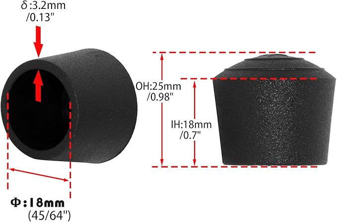Flyshop 23/32", 18 mm, Patio Round Chair Leg Caps, Furniture Table Feet Covers - Image 2