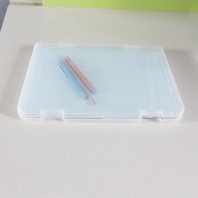 Portable A4 File Box Transparent Plastic Box Document Paper Protector Desk - Image 7