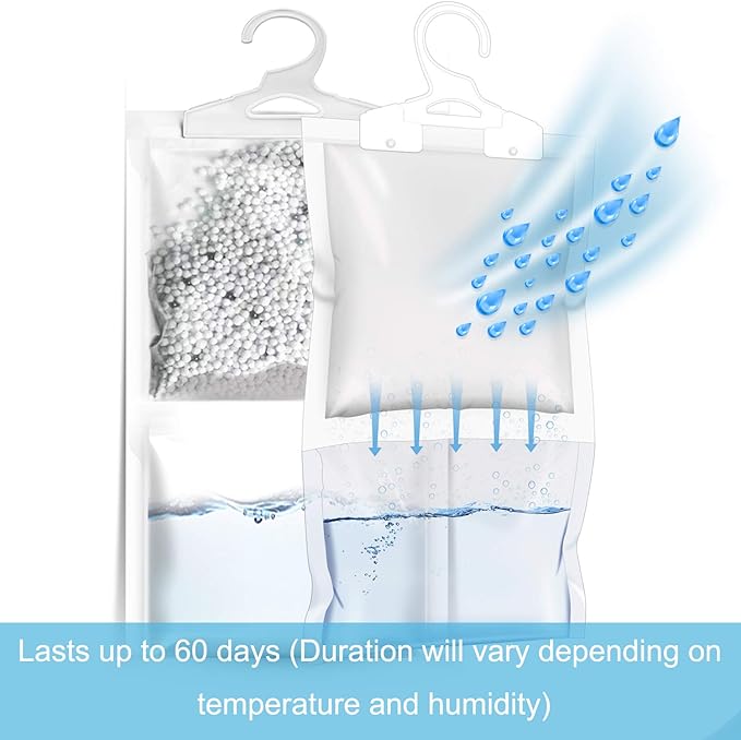 ZSZMFH 6 Pack Moisture Absorber & Max Odor Eliminator Hanging Bag, Charcoal - Image 4