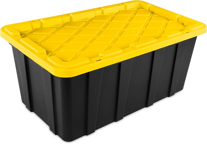 Sterilite 38 Gal Industrial Tote, Stackable Storage Bin - Image 2