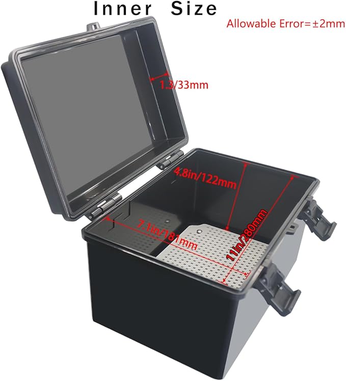 Junction Box, Hinged Black Cover IP67 Waterproof ABS Project Box - Image 3