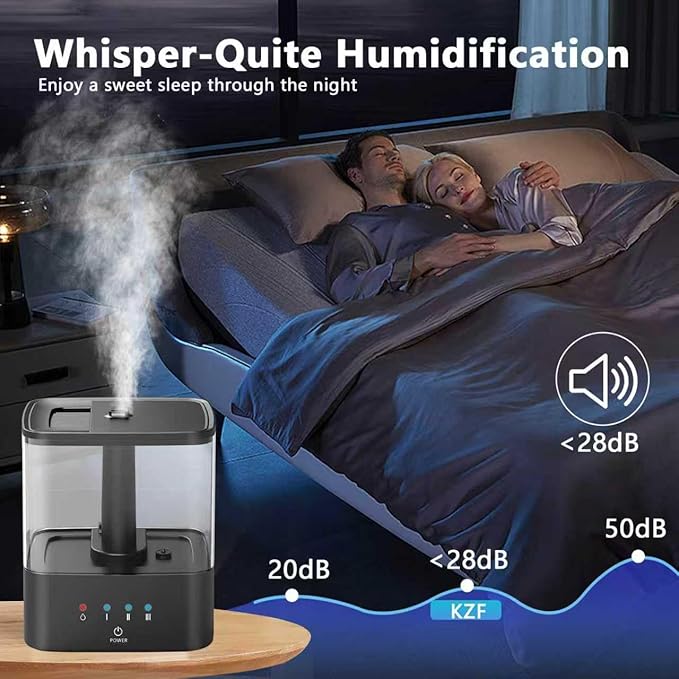 KZF 4L Top Fill Humidifiers for Bedroom & 60H Runtime - Image 2