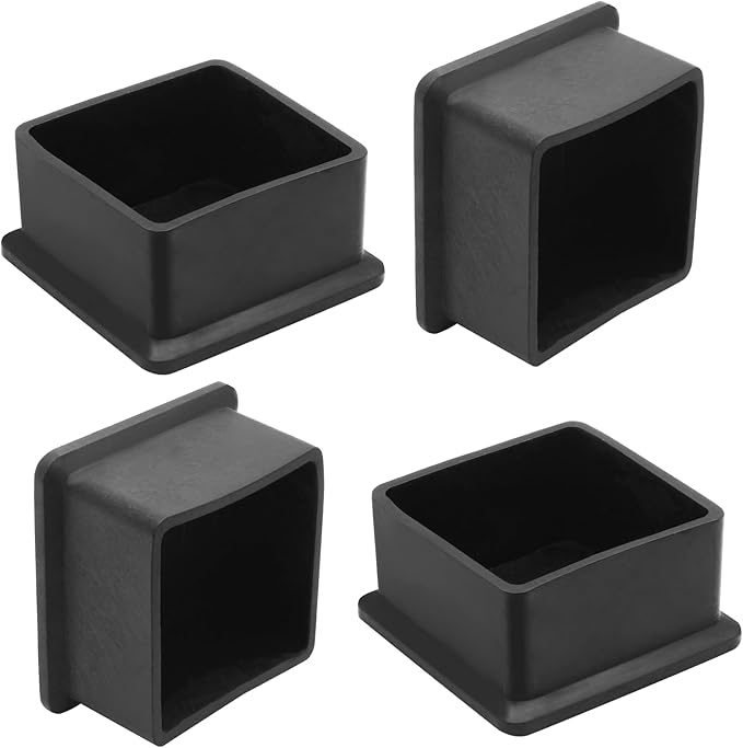 4 Pcs Square PVC Furniture Leg Caps, Vinyl Flexible Chair Leg Floor Protectors by Bonsicoky