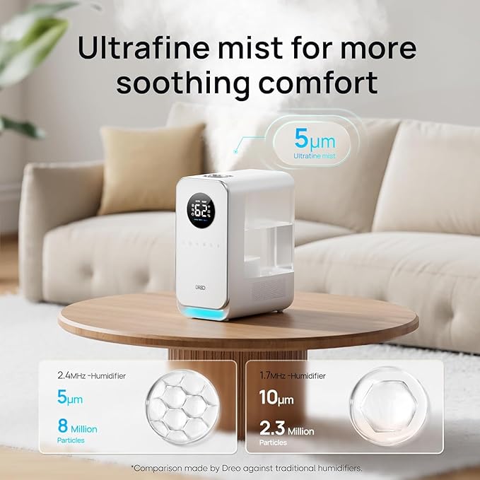DREO Humidifiers for Bedroom, Top-filled Smart Quiet Cool Mist Humidifier for - Image 3