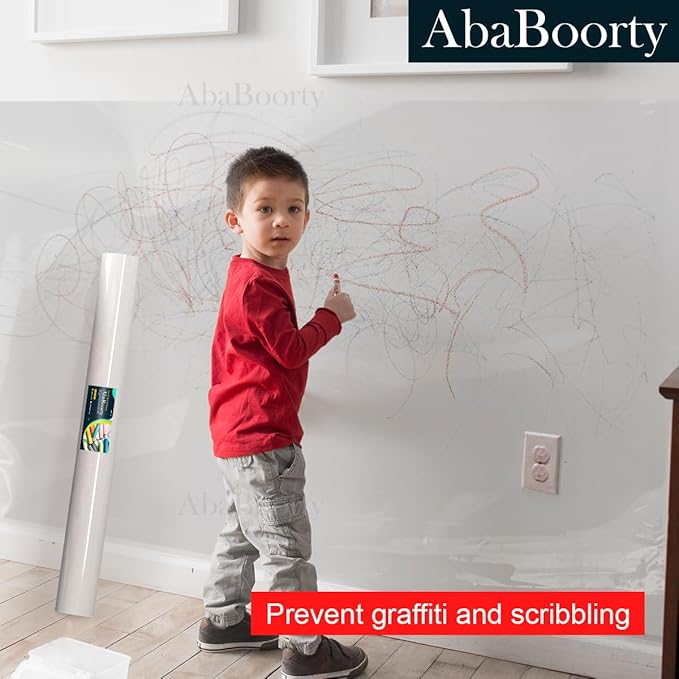 AbaBoorty 393“x17.7” Clear Wall Protector Contact Paper Electrostatic - Image 2