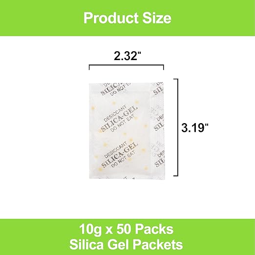 50-Pack 10g Silica Gel Desiccant Packs – Premium Rechargeable Moisture Absorbers - Image 4