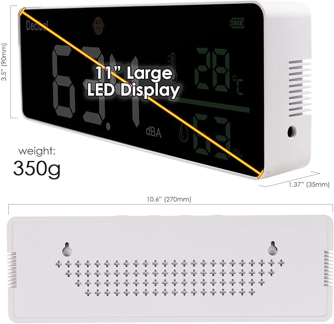 Decibel Meter Wall Hanging Sound Level Meter 11 inch Large LED Display Noise - Image 5