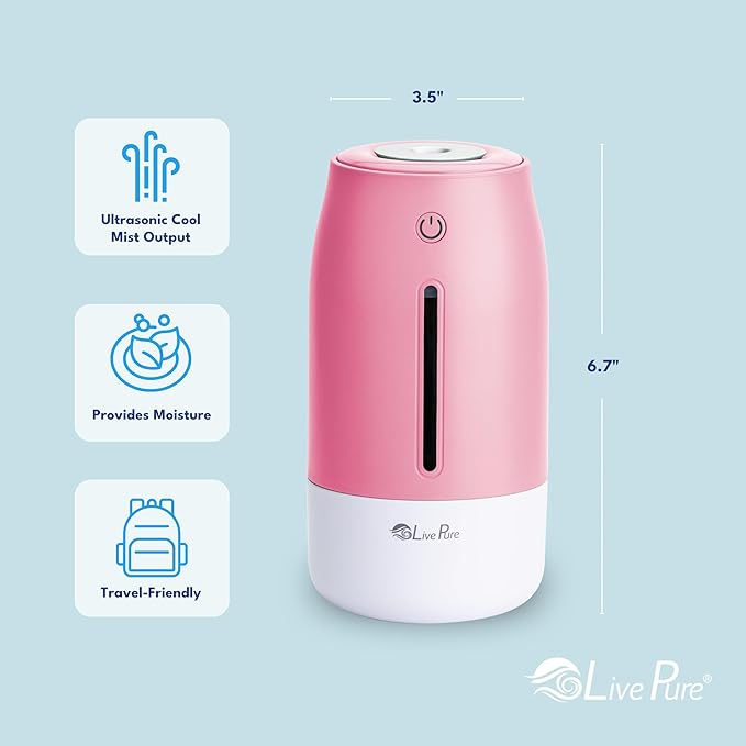 LivePure Cool Mist Humidifiers for Bedroom. Small Humidifier for Babies - Image 4