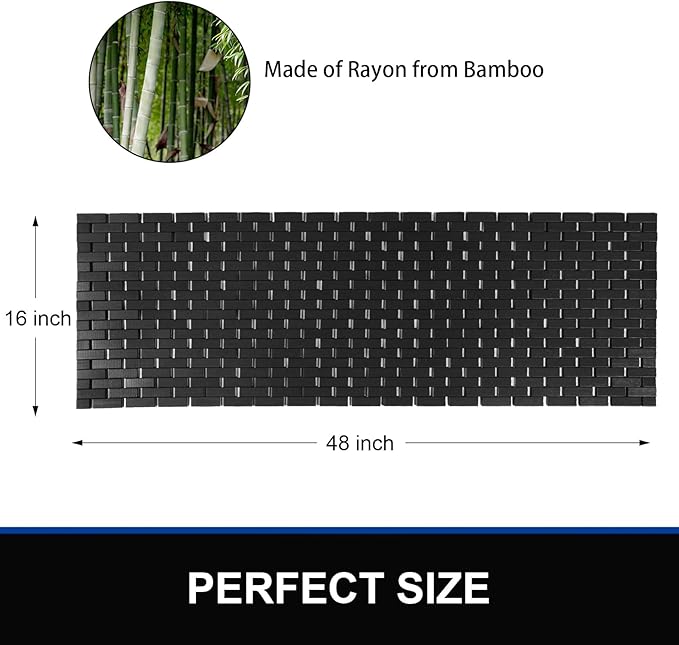 Bambo Bath Mat Bathroom Runner Long Large Rugs Floor Wood Shower Bathtub - Image 7