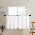 Home Queen White Waffle Bathroom Window Curtains, Water Repellent Rod Pocket by HomeQueen