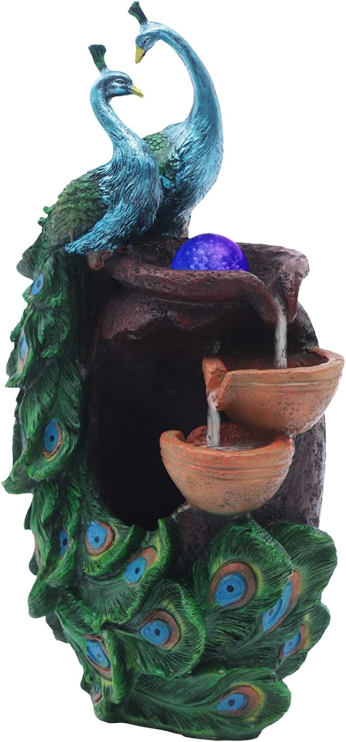 21Inch Art Decorative Animal Statue Bonsai Waterfall Fountain Humidifier - Image 8