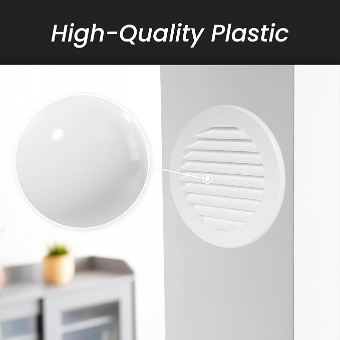 Repa Market 4 Inch Round Black Vent Cover/Plastic Air Vent Grille - Image 3