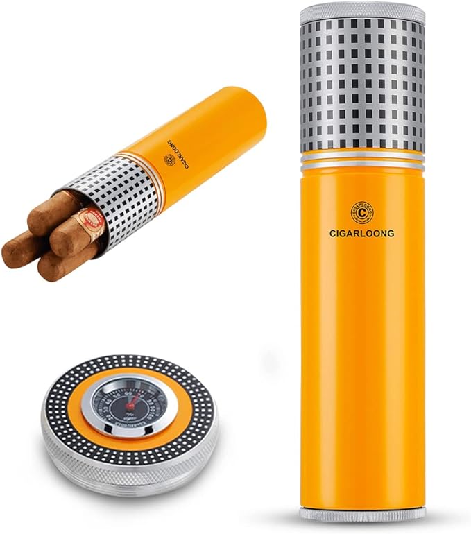 Travel Cigar Humidor Case/Box Metal Portable Air Tight Lid Smell Proof Cigar - Image 9