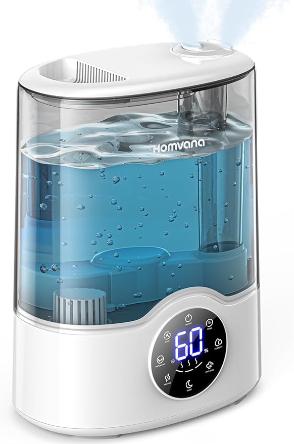 Homvana Humidifier Large Room, 7L Smart Warm and Cool Mist, Top-Fill Humidifiers by Homvana