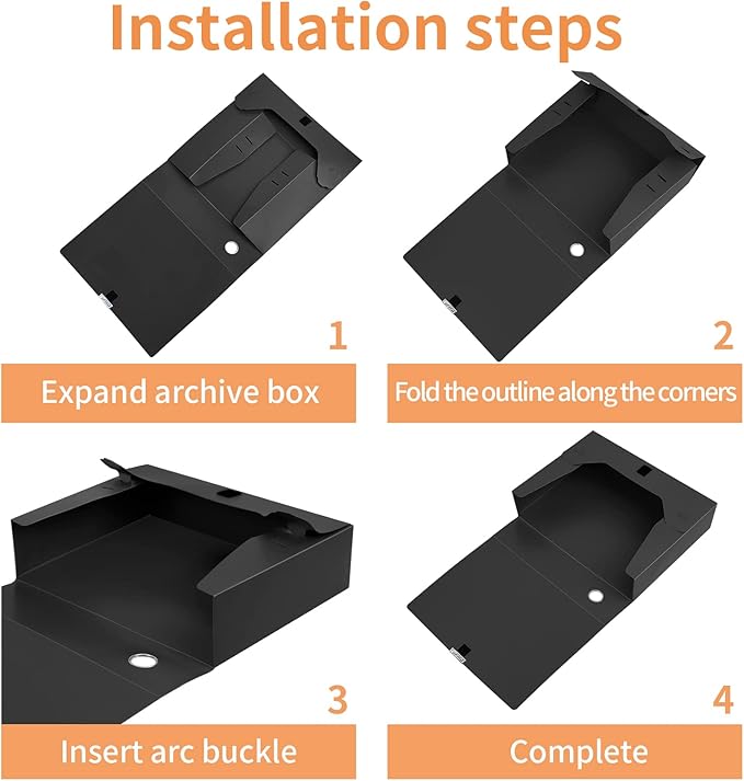 HUA JIE A4 Storage File Boxes Plastic Archives Cases - Image 6