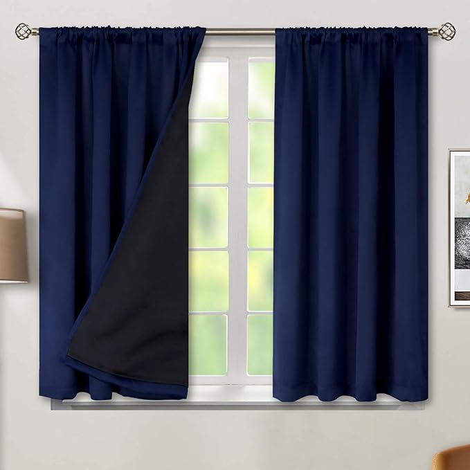 BGment Blackout Curtains for Bedroom 45 Inch Length, Rod Pocket 100% Blackout by BGment