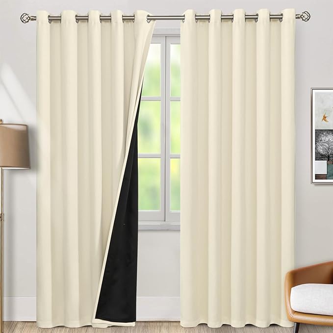BGment Thermal Insulated 100% Blackout Curtains 84 Inch Length 2 Panels by BGment