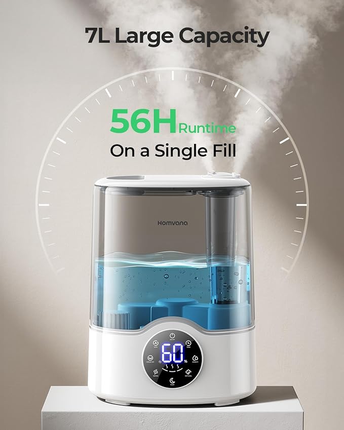 Homvana Humidifier Large Room, 7L Smart Warm and Cool Mist, Top-Fill Humidifiers - Image 5