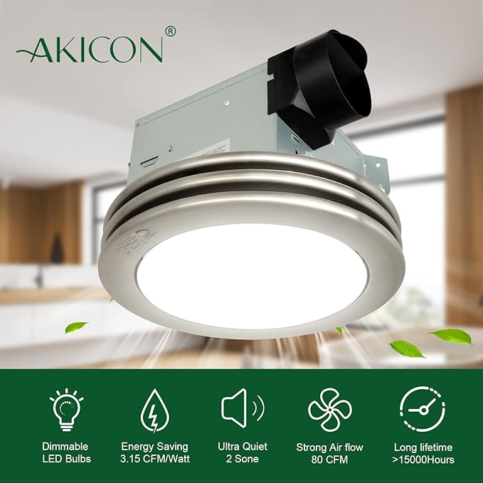 Akicon Ultra Quiet Bathroom Exhaust Fan - Image 5